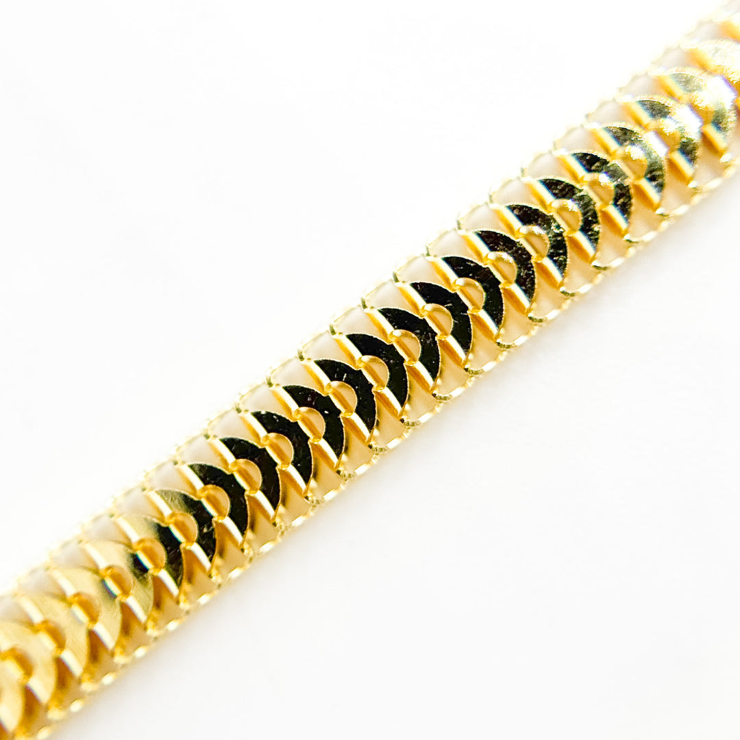 390J02RUMBA. 14K Solid Gold Flat Snake Necklace