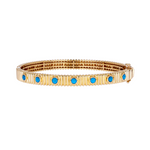 Load image into Gallery viewer, BNZ68428TQ. 14k Solid Gold Gemstone Bangle