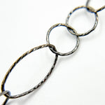 Load image into Gallery viewer, Y29OX. Oxidized Sterling Silver Diamond Cut Long and Short Oval Link Chain
