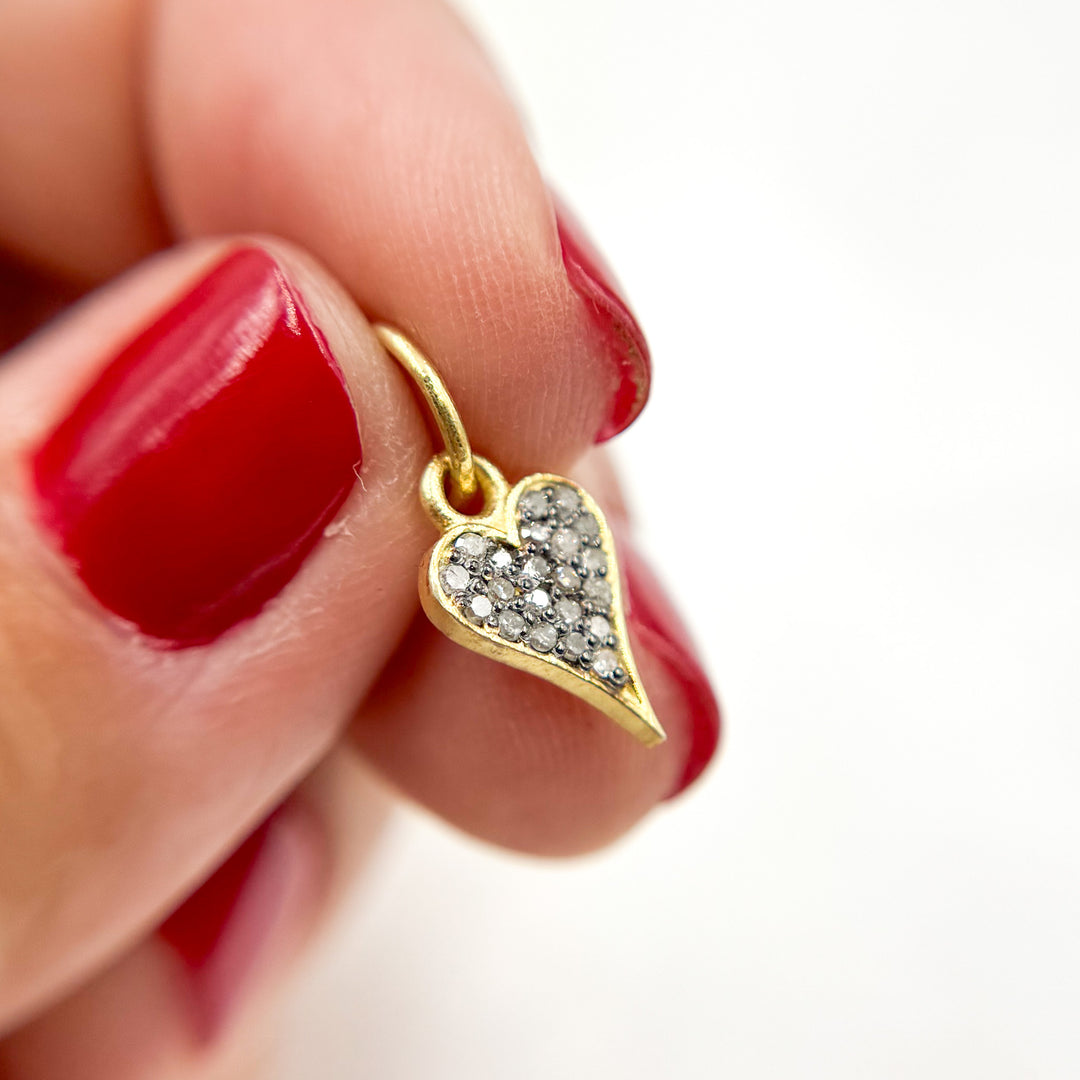 DC125. Diamond Sterling Silver Heart Charm