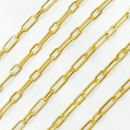 Gold Plated Matt 925 Sterling Silver Flat Long & Short Link Chains