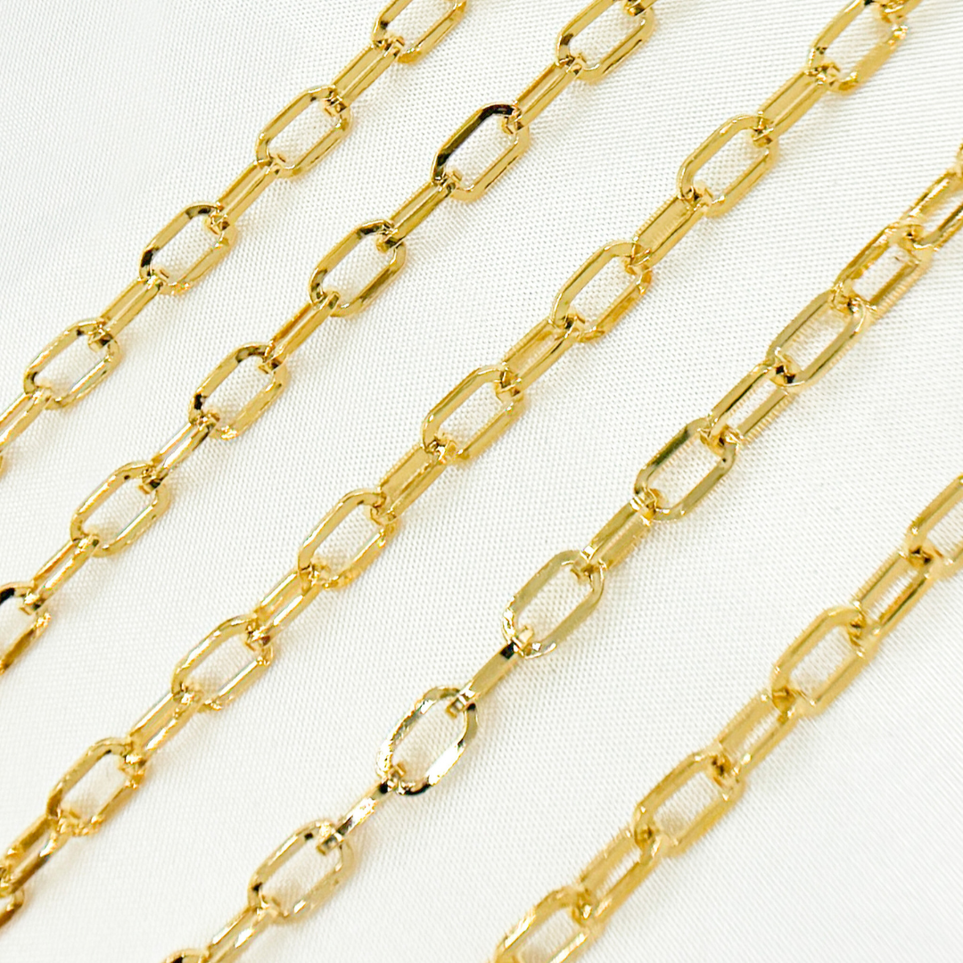 Gold Plated 925 Sterling Silver Diamond Cut Cable Link Chain