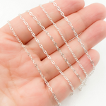 Load image into Gallery viewer, 925 Sterling Silver Oval Diamond Cut Link Chain. X37SS
