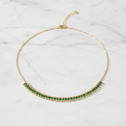 NFL70815. 14K Solid Gold Diamond and Gemstone Dangle Necklace
