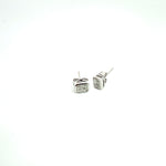 Load image into Gallery viewer, ESH59106W. 14k Solid White Gold Diamond Rectangle Studs
