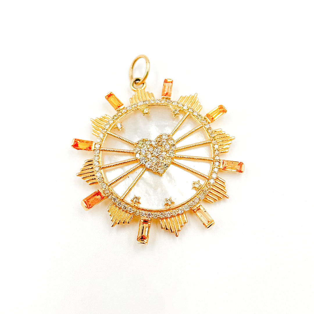 Gold Round Heart Pendants