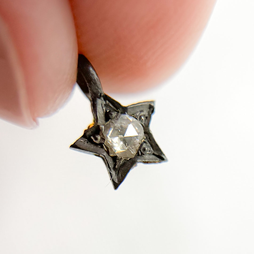 DC400. Diamond Sterling Silver Star Charm