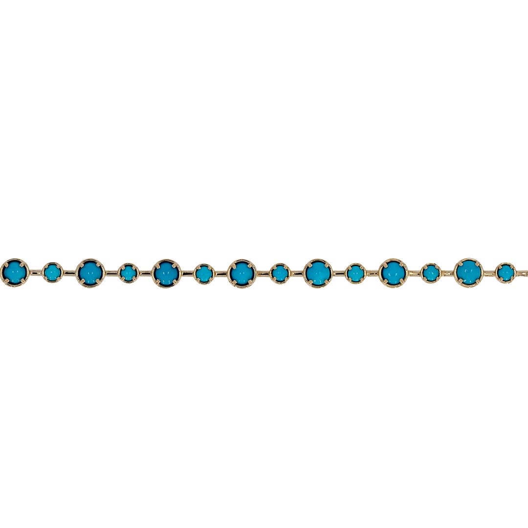BTZ65118TQ. 14K Solid Gold Gemstone Bracelet