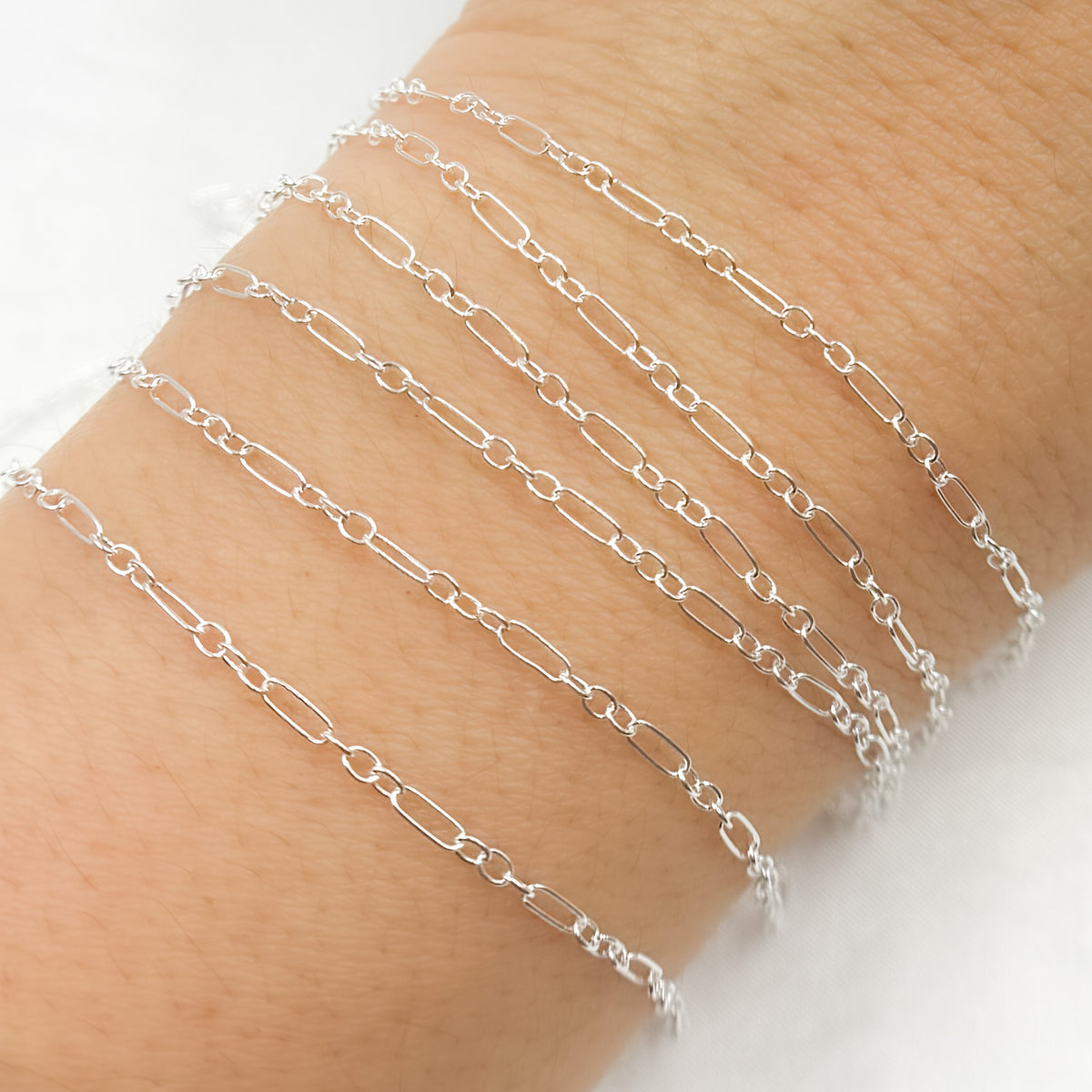 Silver Long and Short Link Chain