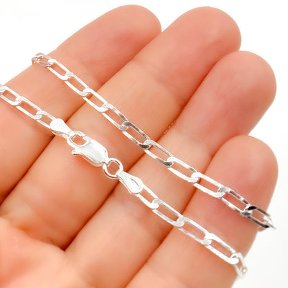 Z59SSN. Sterling Silver Flat Paperclip Necklace