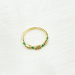 Load image into Gallery viewer, 14K Solid Gold Diamond &amp; Emerald Ring. RAD00539EM
