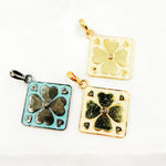 Load image into Gallery viewer, DP781A. Diamond Sterling Silver Square Flower Enamel Pendant
