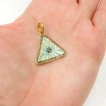 Load image into Gallery viewer, DP683A. Diamond Sterling Silver Illuminati Eye Enamel Pendant
