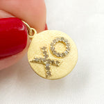 Load image into Gallery viewer, DC822. Diamond Sterling Silver Round &quot;XO&quot; Charm
