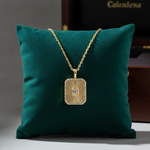 Load image into Gallery viewer, PFE33148. 14K Solid Gold Diamond Rectangle Necklace