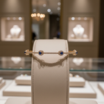 Load image into Gallery viewer, BNJ68672BS. 14K Solid Gold Diamond &amp; Blue Sapphire Bangle