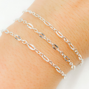 Z104SS. Sterling Silver Diamond Cut & Smooth Oval Link Chain.