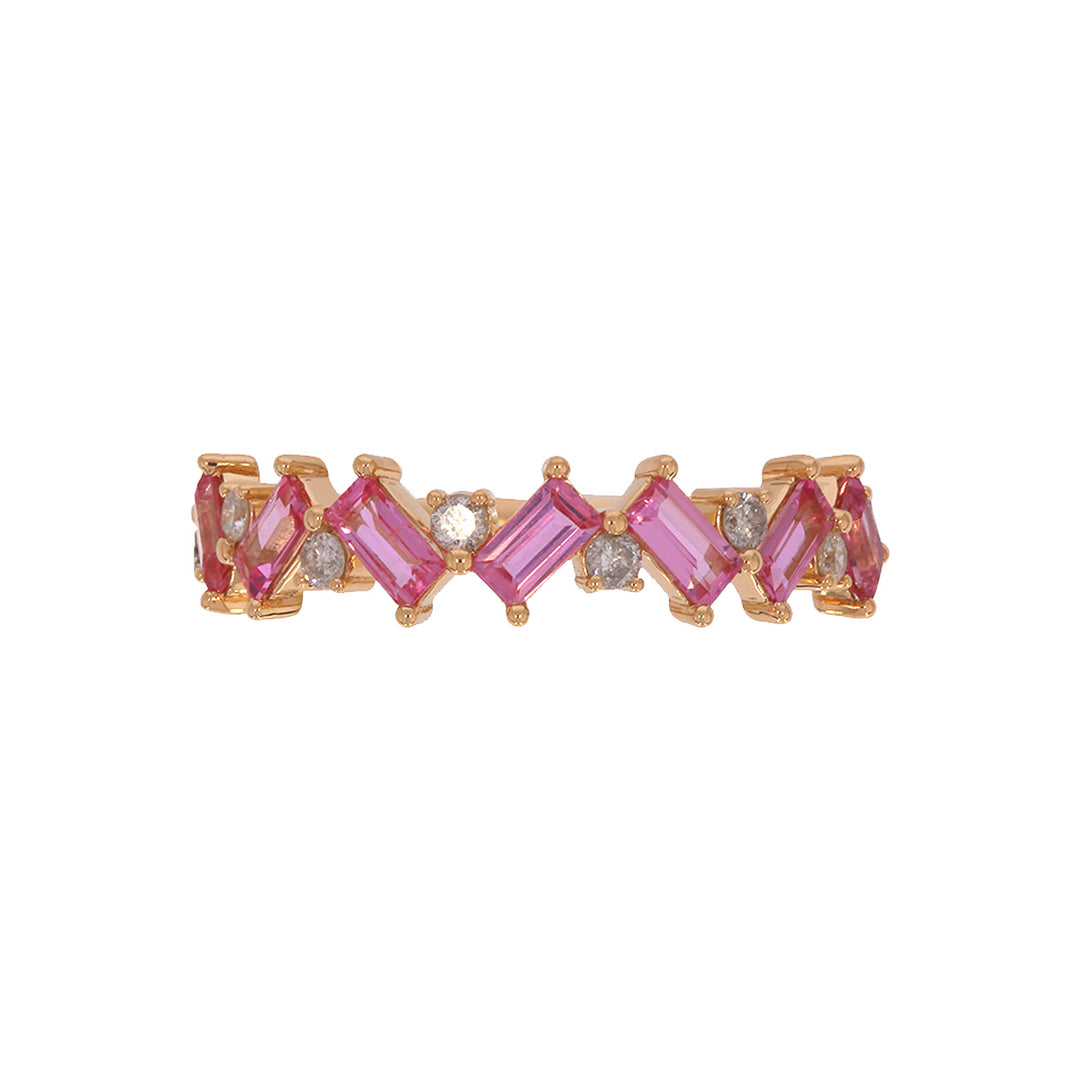 RAC02557. 14K Solid Gold Diamond and Gemstone Fancy Ring