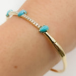 Load image into Gallery viewer, CB96493. 14K Solid Gold Diamond and Gemstone Bangle