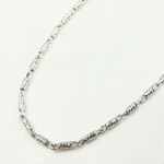 Load image into Gallery viewer, 14k Solid White Gold Twisted Bar Link Chain