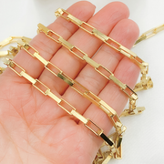 Gold Plated  925 Sterling Silver Flat Box Chain