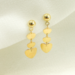 Load image into Gallery viewer, 14K Gold Dangle Earring with Hearts. GER118
