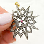 Load image into Gallery viewer, DP017. Diamond  Silver Fancy Star Pendant
