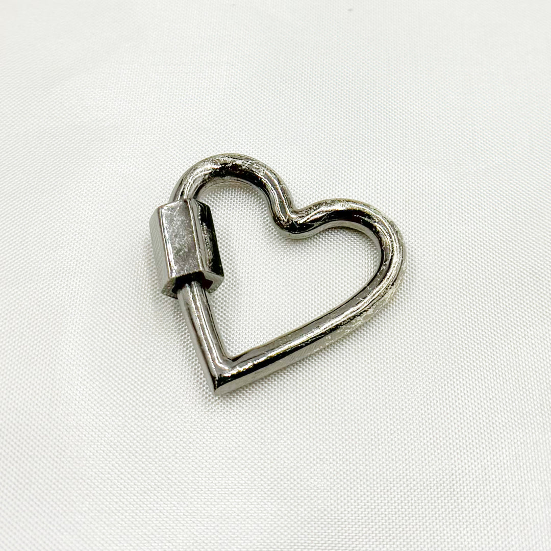 DC1002. Sterling Silver Heart Screw Clasp