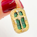 Load image into Gallery viewer, KG285. 14K Solid Gold Cross Rectangle Pendant