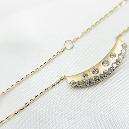 NT403266. 14K Solid Gold Diamond Bar Necklace