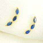 Load image into Gallery viewer, 14k Solid Gold Blue Sapphire Studs. EFF51815BS
