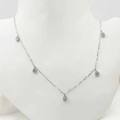 NT112825. 14K Solid Gold Diamond Drop Dangle Necklace