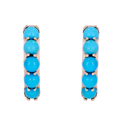 Shop 14K Solid Gold Turquoise Hoops