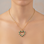 Load image into Gallery viewer, PHD38921. 14K Solid Gold Diamond and Gemstone Heart Shape Necklace