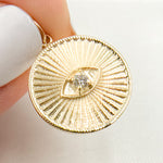 Load image into Gallery viewer, GDP50. 14K Solid Gold Diamond Round Eye Charm
