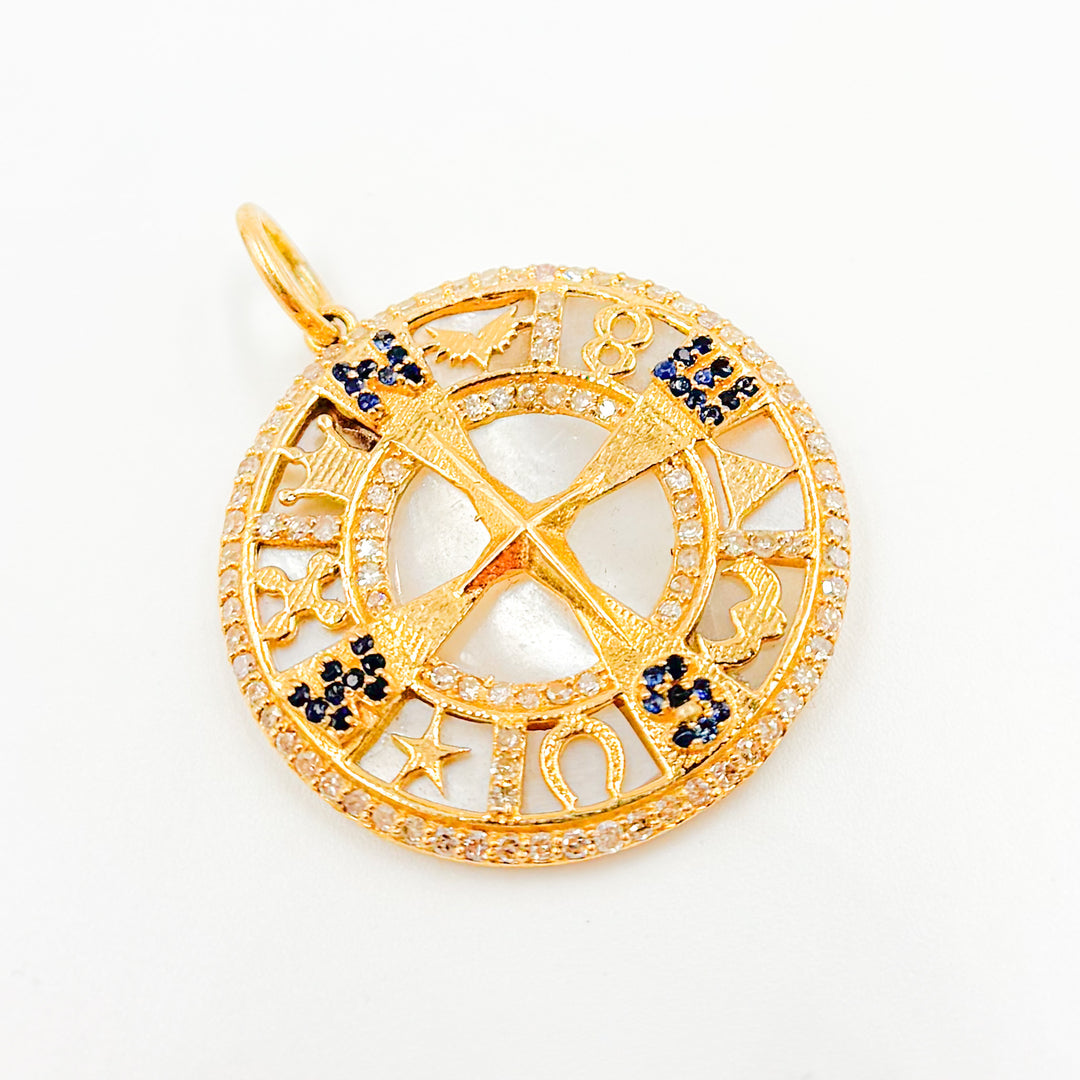 14K Solid Gold Round Pendants