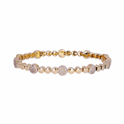 BFL60922. 14K Solid Gold Diamond Stretch Bracelet