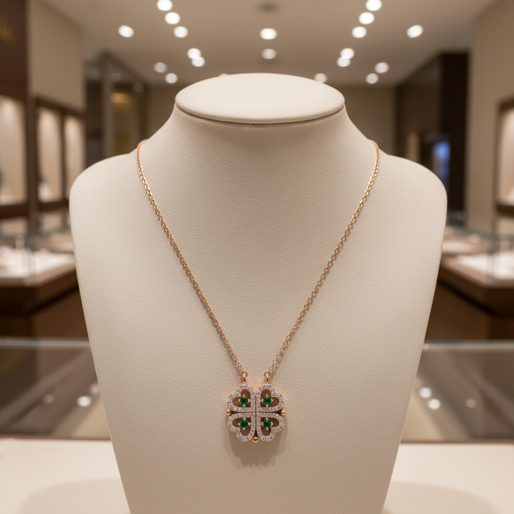 NFG72911EM. 14k Solid Gold Diamond and Emerald Fancy Necklace