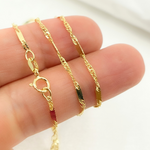 Load image into Gallery viewer, 026G2SBASIT2. 14K Solid Gold Singapore Bar Chain
