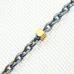 Load image into Gallery viewer, Z36GB1. Oxidized 925 Sterling Silver Satellite Gold Plated Cube Chain
