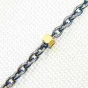 Oxidized 925 Sterling Silver Satellite Gold Plated Cube Chains