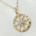 Load image into Gallery viewer, 14k Solid Gold Diamond North Star Charm. PN417374
