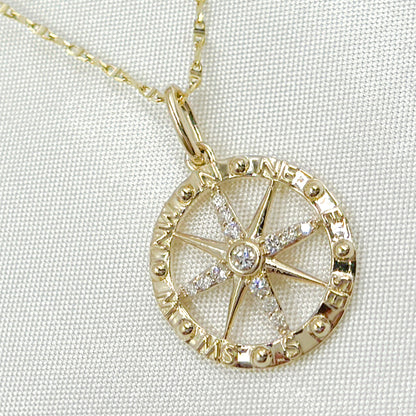 PN417374. 14k Solid Gold Diamond North Star Charm