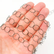 Sterling Silver Diamond Cut Round Link Chain