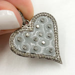 Load image into Gallery viewer, DP196A. Diamond Sterling Silver Heart Enamel Pendant
