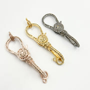 DC670. Diamond Sterling Silver Double Trigger Clasp