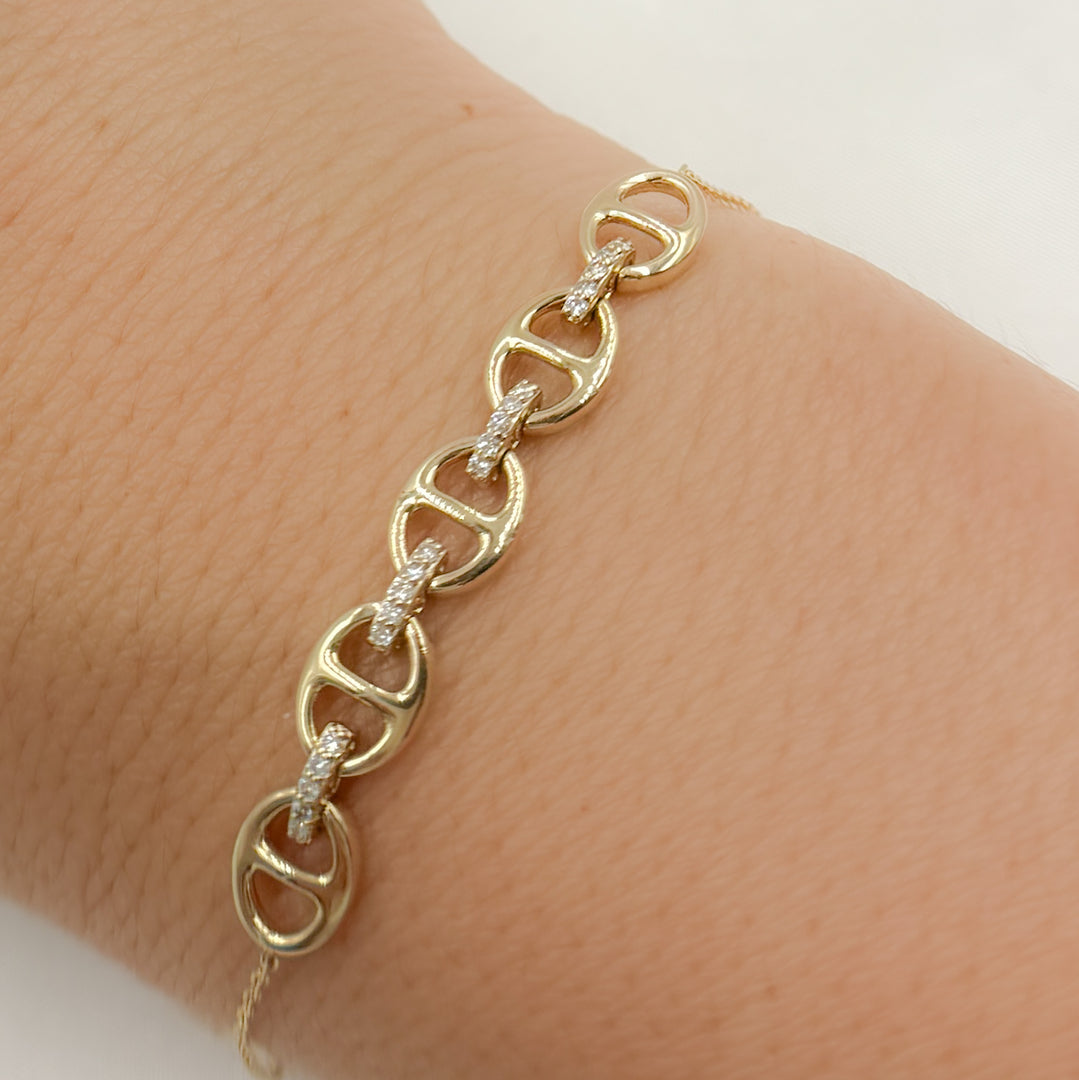 14k Solid Gold Diamond Bracelet. BR402442