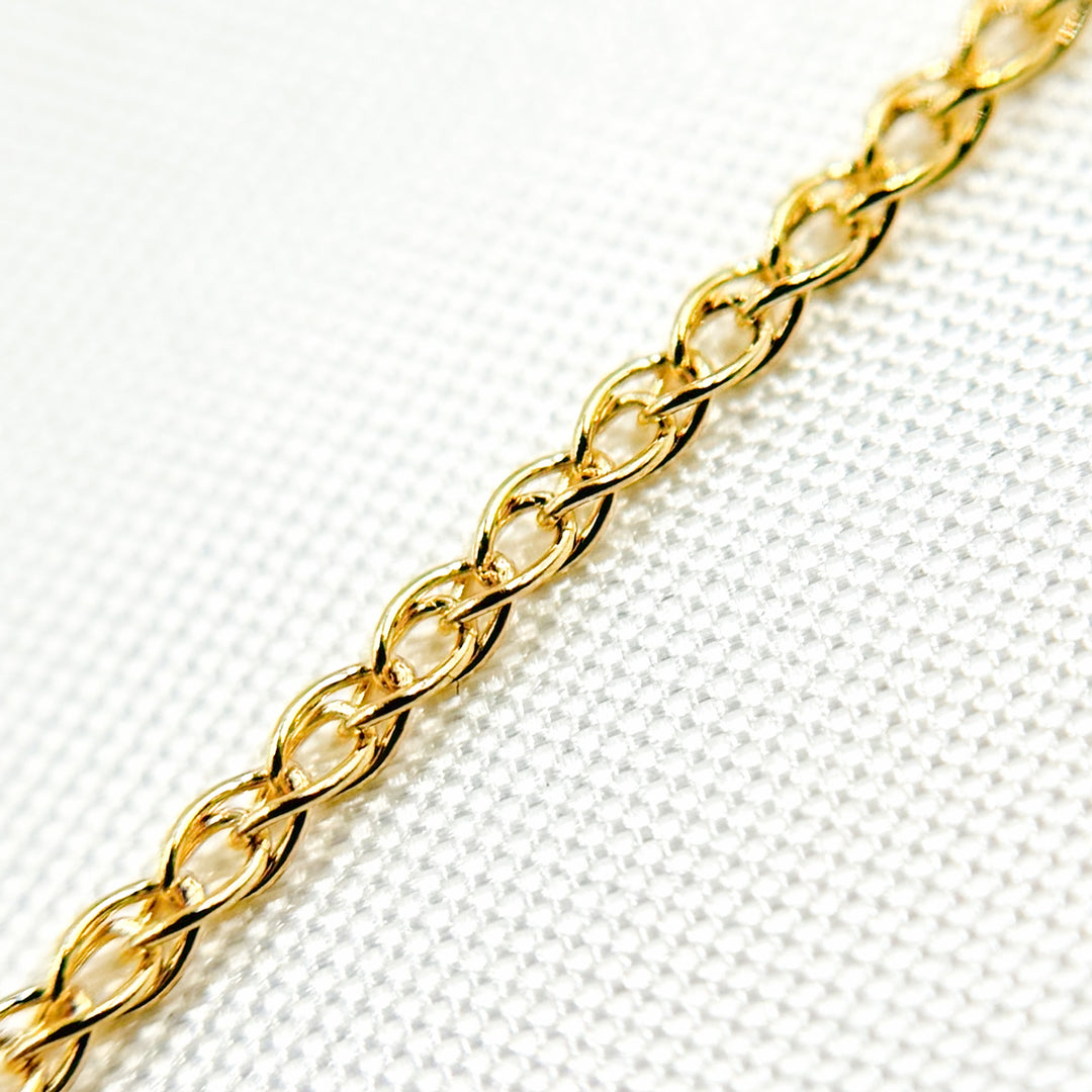 025SPLLGBYFT. 14K Solid Gold Wheat Chain