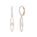 Load image into Gallery viewer, EFG53685. 14K Solid Gold and Diamonds Dangle Earrings