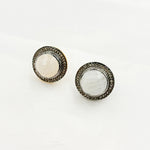 Load image into Gallery viewer, DE029. Diamond Sterling Silver Gemstone Round Studs
